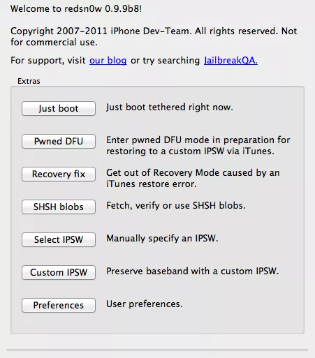 redsn0w 0.9.9b8 - Jailbreak iOS 5.0.1 disponible