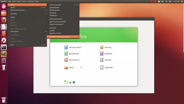 Unity menu LibreOffice