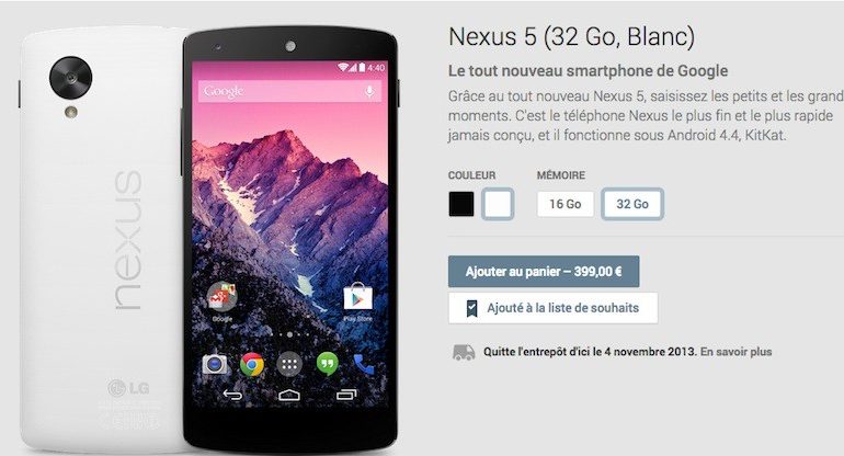 google nexus 5 - Le Nexus 5 est disponible...