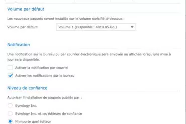 parametre centre paquets - Synology - Comment modifier le niveau de confiance ? Ou comment installer un paquet sans certificat.