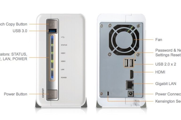 QNAP TS 251C avant arriere - NAS - QNAP TS-251C (Celeron + sortie HDMI) à 249 euros