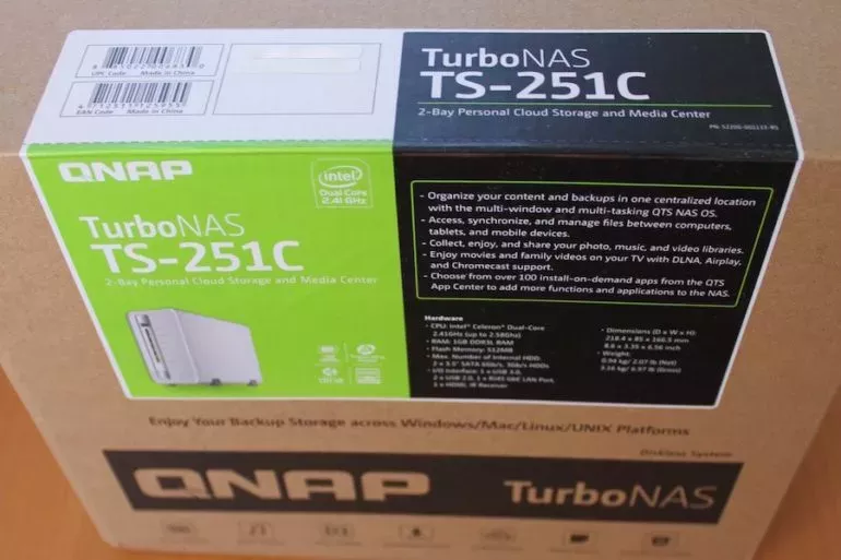 Boite TS 251C - Test QNAP TS-251C : un NAS 2 baies pas cher avec HDMI
