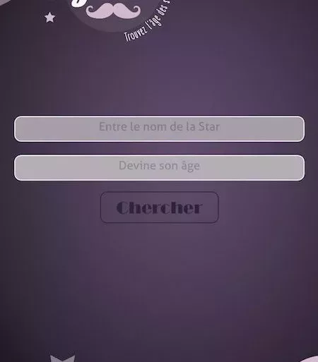 interface lebonage1 - LeBonAge - L'application pour connaitre l'âge d'une personnalité