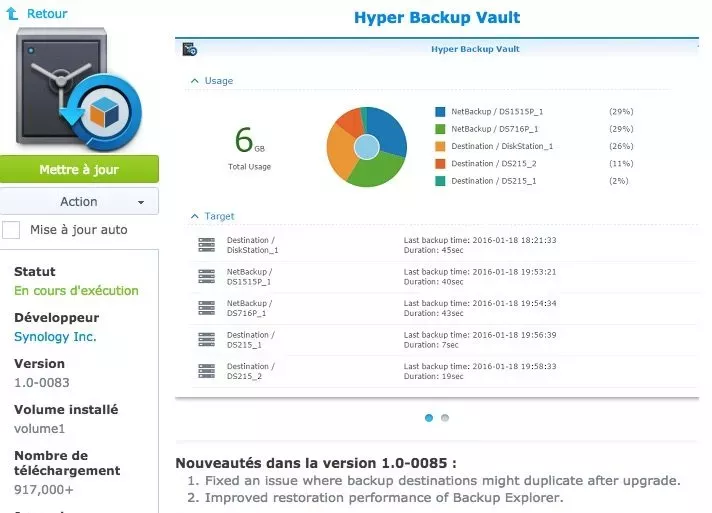 vault synology - NAS - Synology DSM 6.0.1 et mise à jour d'applications
