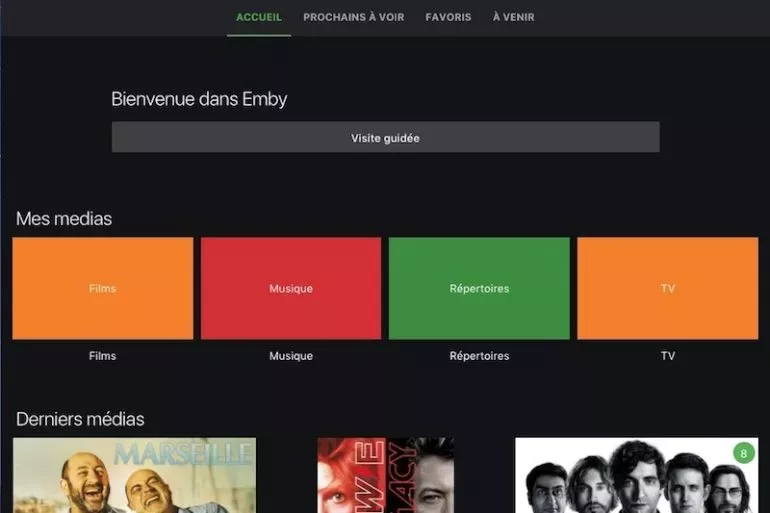 interface web emby - Emby, nouveau concurrent de Plex