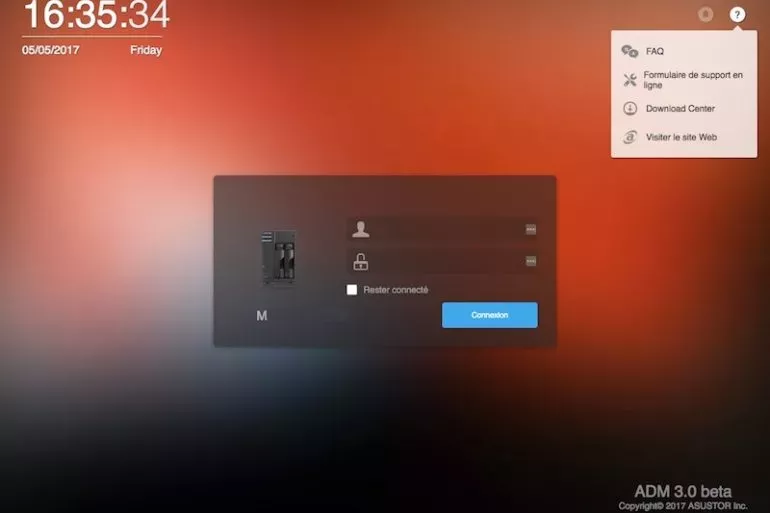 ecran accueil - Asustor ADM 3.0 est disponible en Bêta...