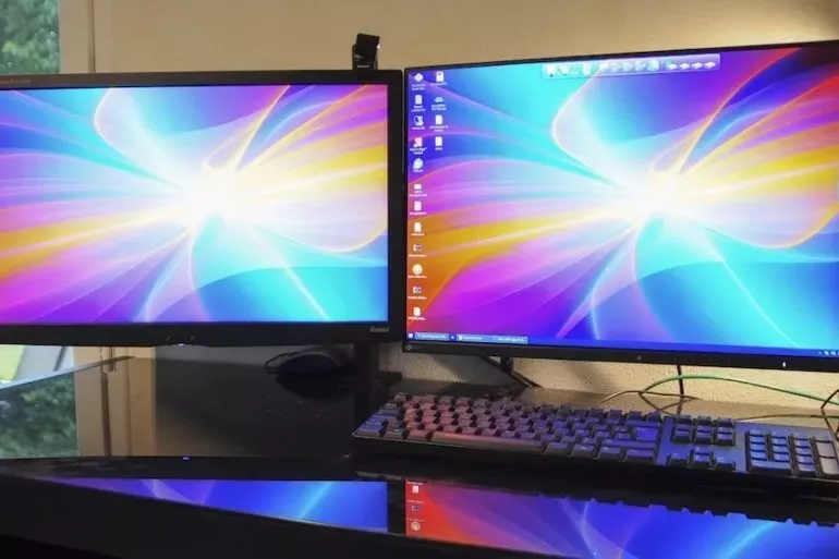 1home Support Ecran - Support 2 écrans : Design et Commodité