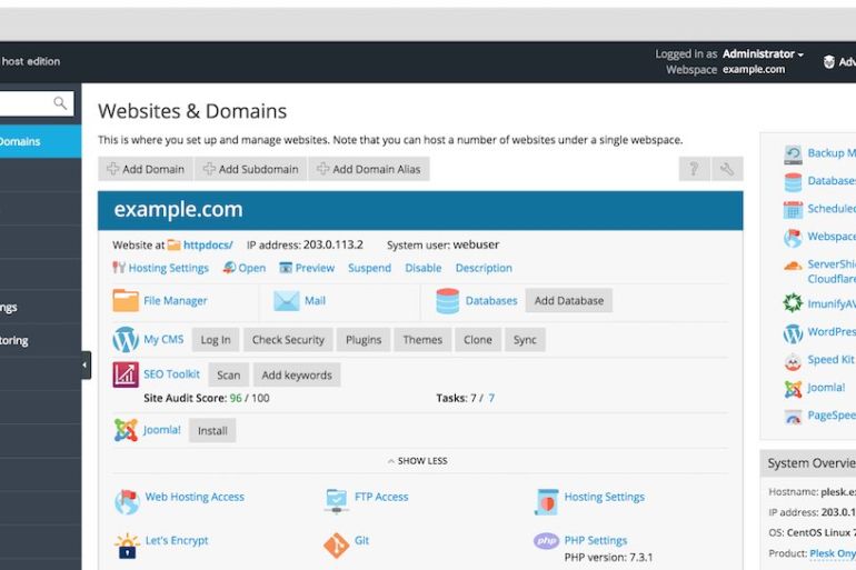 plesk - VPS SSD et Plesk