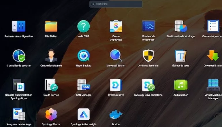 Menu principal 7 - Synology DSM 7.0 : aperçu de l'interface et des nouvelles fonctionnalités