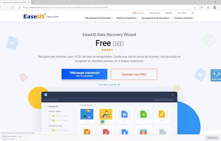 telecharger easeus data recovery Wizard - EaseUS Data Recovery Wizard : récupérez jusqu'à 97,3% des données effacées