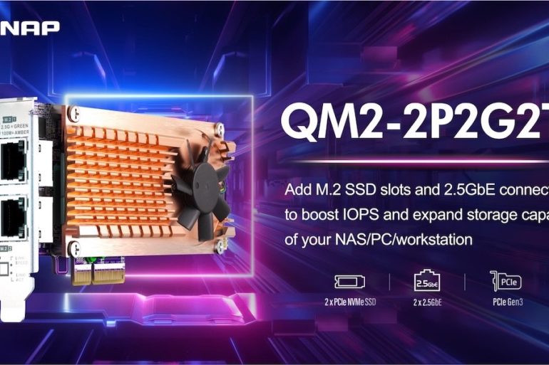 QNAP QM2 2P2G2T 2021 - QNAP QM2-2P2G2T : Carte réseau 2.5GbE avec emplacements SSD M.2