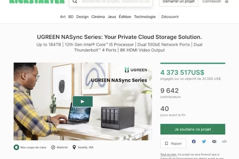 kickstarter Ugreen 2024 - Ugreen NASync, le kickstarter démarre très fort