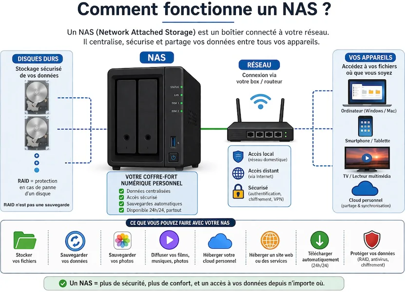 Comment fonctionne NAS - Choisir un NAS : le guide simple pour éviter les erreurs (gratuit)