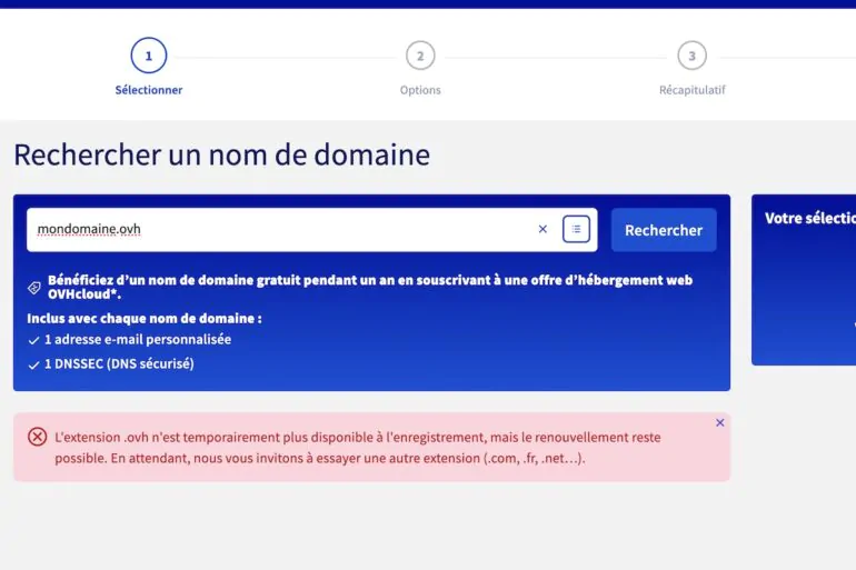 domaine ovh 2026 - OVHcloud suspend les nouveaux enregistrements en .ovh