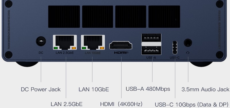 Beelink ME Pro 2026 ports - Beelink ME Pro 2026 : modulaire jusqu'à 136 To et 80 TOPS pour l'IA locale