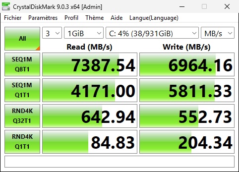 CrystalDiskMark Samsung 990 Pro - Test du Minisforum MS-A2 : Mini PC ultra-puissant et connecté
