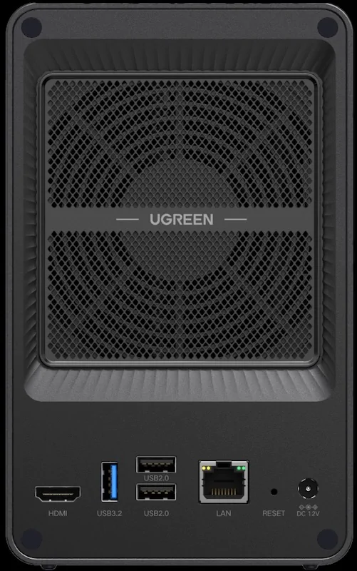DXP2800 GT back 2026 - UGREEN DXP GT Series : AMD Ryzen, U.2, RAM ECC, 10 GbE