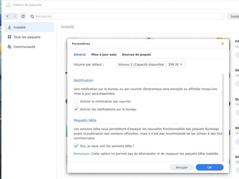 activer beta Synology Centre Applications - Synology DSM 7.4 : IA embarquée, collaboration on-premise et déduplication HDD au programme