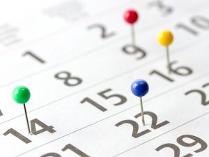 calendrier punaise colorée