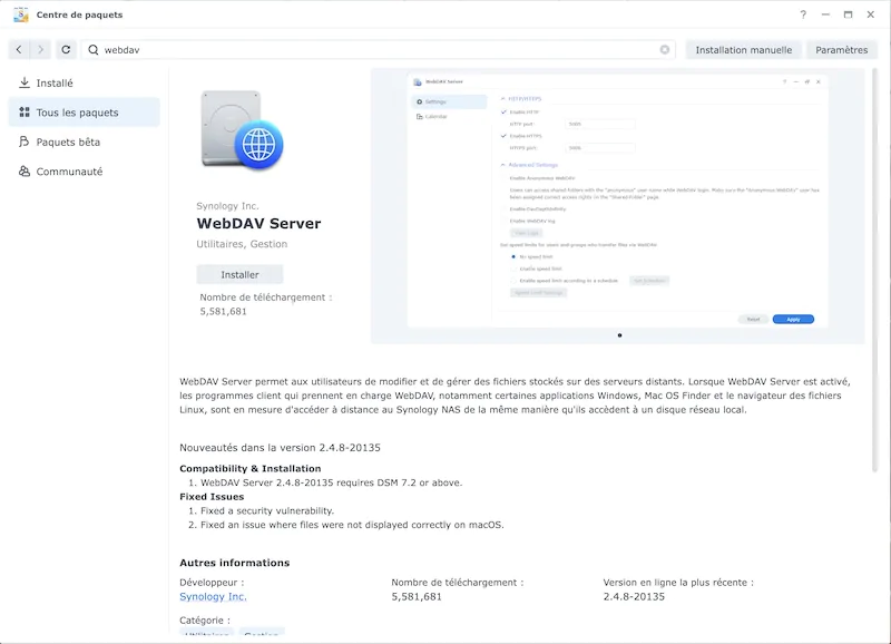 webdav synology - Synchronisez vos favoris avec Floccus et WebDAV sur votre NAS Synology