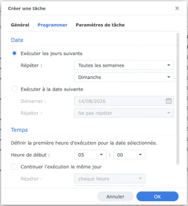 executer jour - NAS Synology : redémarrer un conteneur Docker gourmand en RAM
