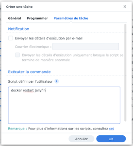 script - NAS Synology : redémarrer un conteneur Docker gourmand en RAM