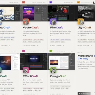 ArtCraft webstie - ArtCraft : 7 alternatives open source à Adobe